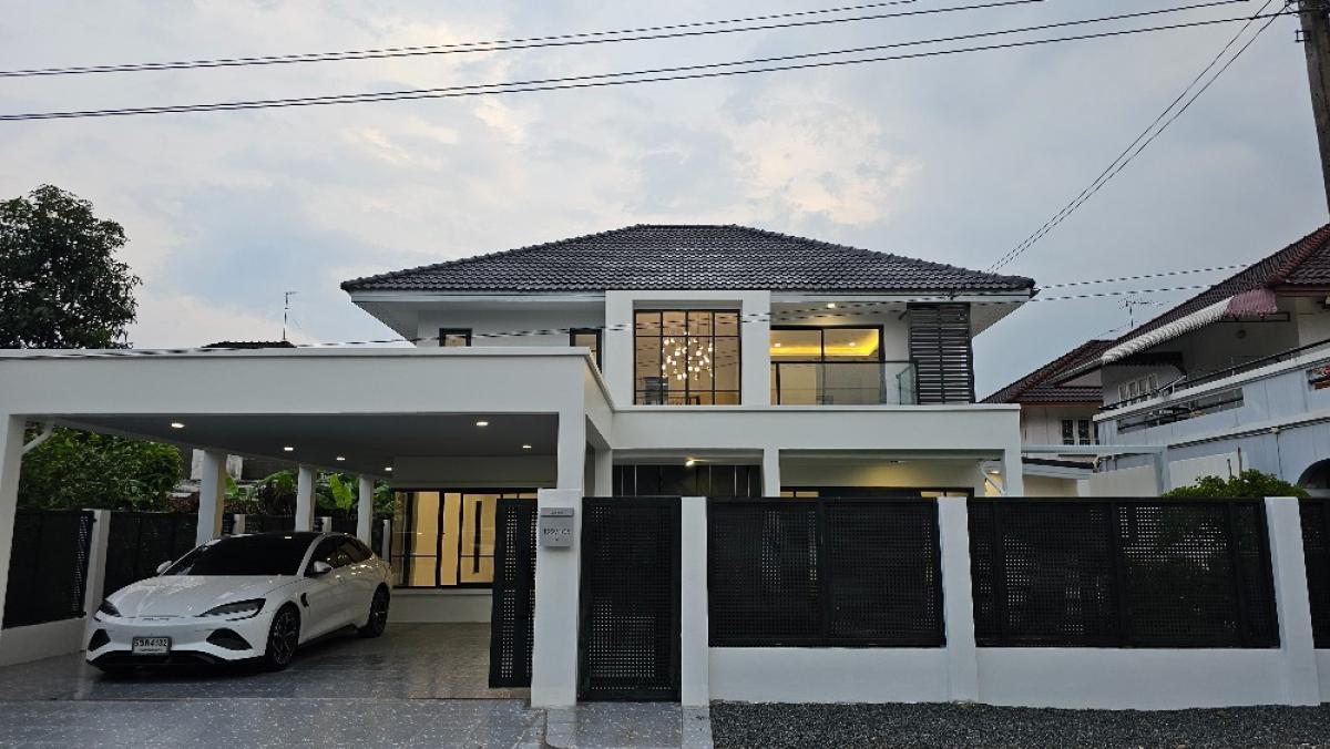 For SaleHouseNawamin, Ramindra : Newly renovated large single house, 16 meters wide, next to the BTS, Soi Ram Intra 60