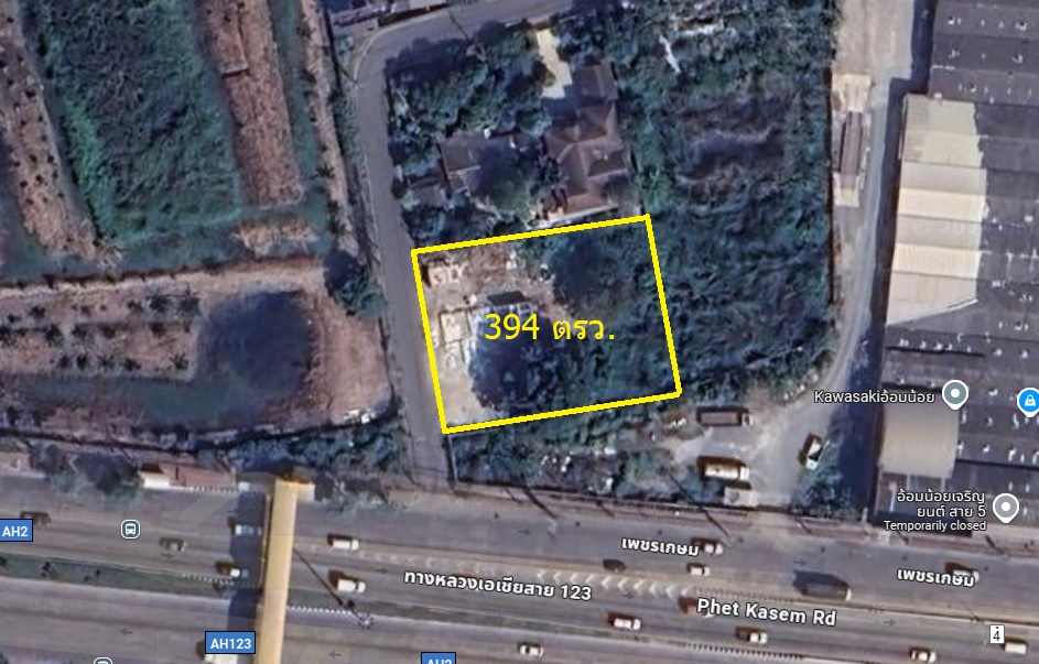 For SaleLandMahachai Samut Sakhon : Land for sale, near Petchkasem Road, size 394 sq m, Soi Petchkasem 128, Krathum Baen, Samut Sakhon.