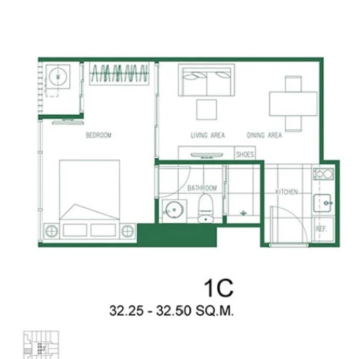 For SaleCondoRatchathewi,Phayathai : For sale: XT Phayathai 1C Type 1 bedroom 32.58 sq m only 4.45 million baht