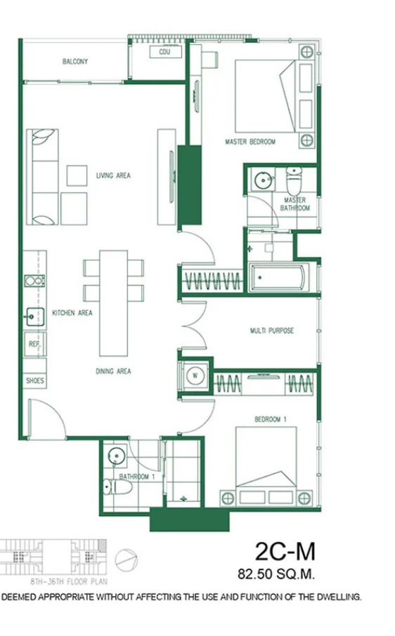 Sale DownCondoRatchathewi,Phayathai : For sale XT Phayathai 2 bedrooms 2C-M Type 82.75 sq m only 14.9 million baht.