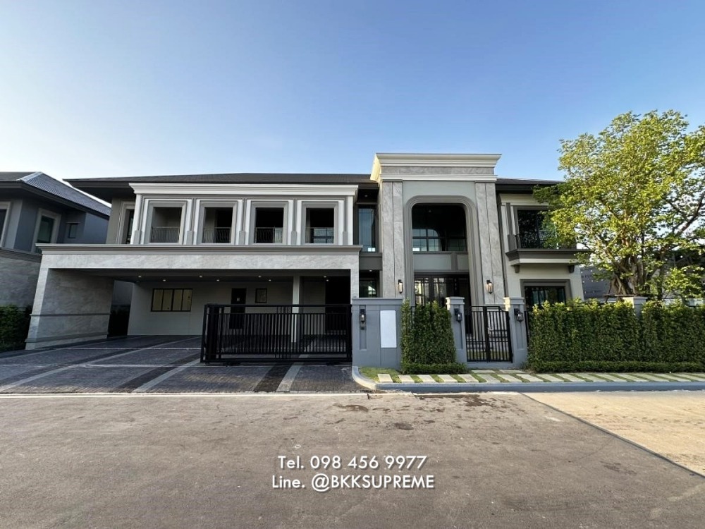 For RentHouseLadkrabang, Suwannaphum Airport : (For rent) ** Luxury single house, Grand Bangkok Boulevard, Krungthep Kreetha, new house, never lived in, new furniture throughout the house, fully decorated, ready to move in **