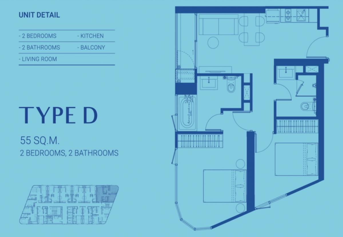 Sale DownCondoOnnut, Udomsuk : 🏬🌟Down payment sale🌟🏬 Skyrise Avenue Sukhumvit 64 - 2Bed 2Bath 55.15 sq.m.Rare Unit‼️ E1104