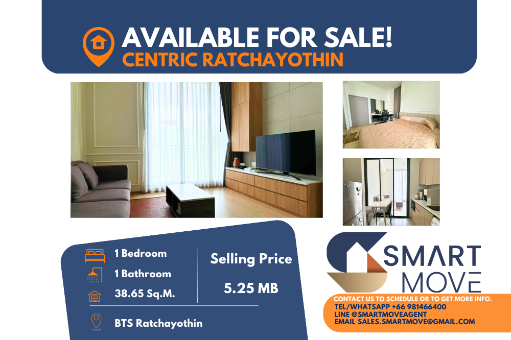 For SaleCondoKasetsart, Ratchayothin : 🔥FOR SALE !! Rare Item !! 🔥Code C20241100011.......Centric Ratchayothin, 1 bedroom, 1 bathroom, South Facing, high floor 10+, furnished, Special Deal!!📢