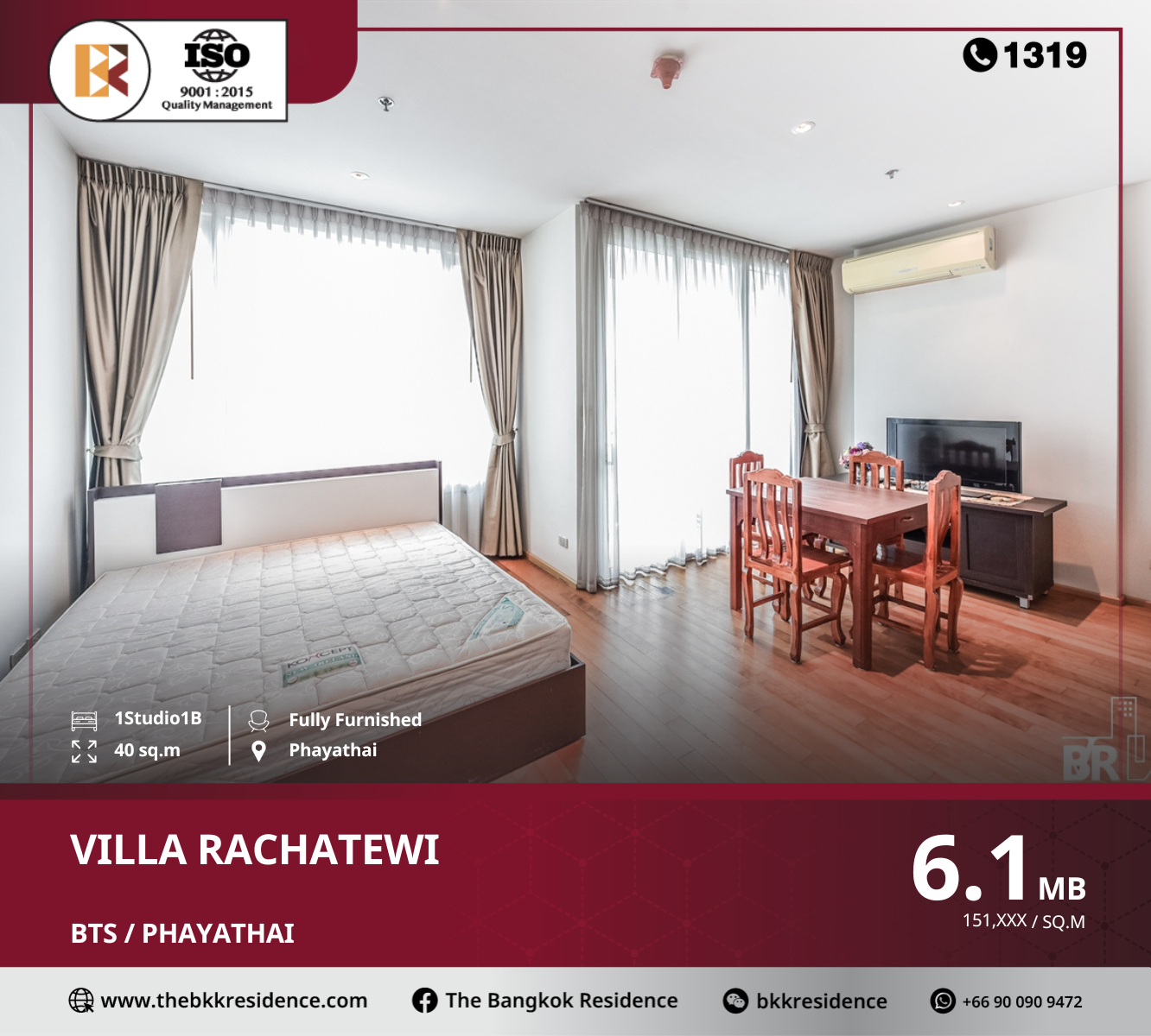 For SaleCondoRatchathewi,Phayathai : Beautiful unit for sale at villa rachatewi, near bts ratchathewi