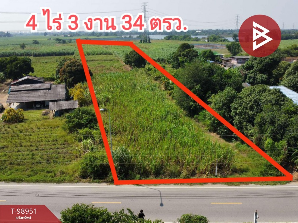 For SaleLandNakhon Pathom : Land for sale, area 4 rai 3 ngan 34.9 sq.wa, Ban Yang, Nakhon Pathom