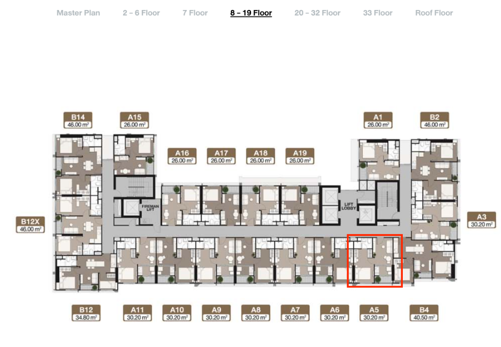 Sale DownCondoRama9, Petchburi, RCA : Down payment for sale: NUE District R9, size 30.2 sq m., 1 bedroom