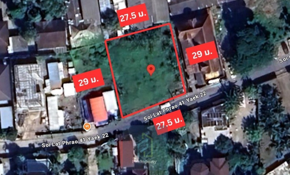 For SaleLandChokchai 4, Ladprao 71, Ladprao 48, : Land for sale, 200 sq.w., Lat Phrao 41, beautiful rectangular plot, filled in, near BTS Phawana