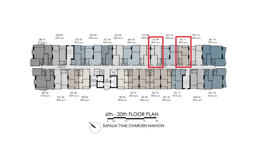 For SaleCondoWongwianyai, Charoennakor : Supalai Tyme Charoen Nakhon 1-bed 35 sq m., east side, river view