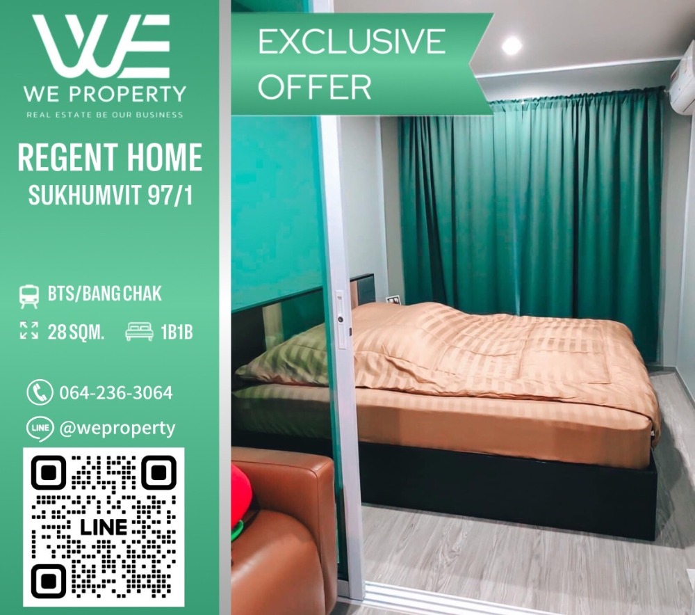 For SaleCondoOnnut, Udomsuk : Beautiful room with garden view, fully furnished⭐Regent Home Sukhumvit 97/1 (Regent Home Sukhumvit 97/1)