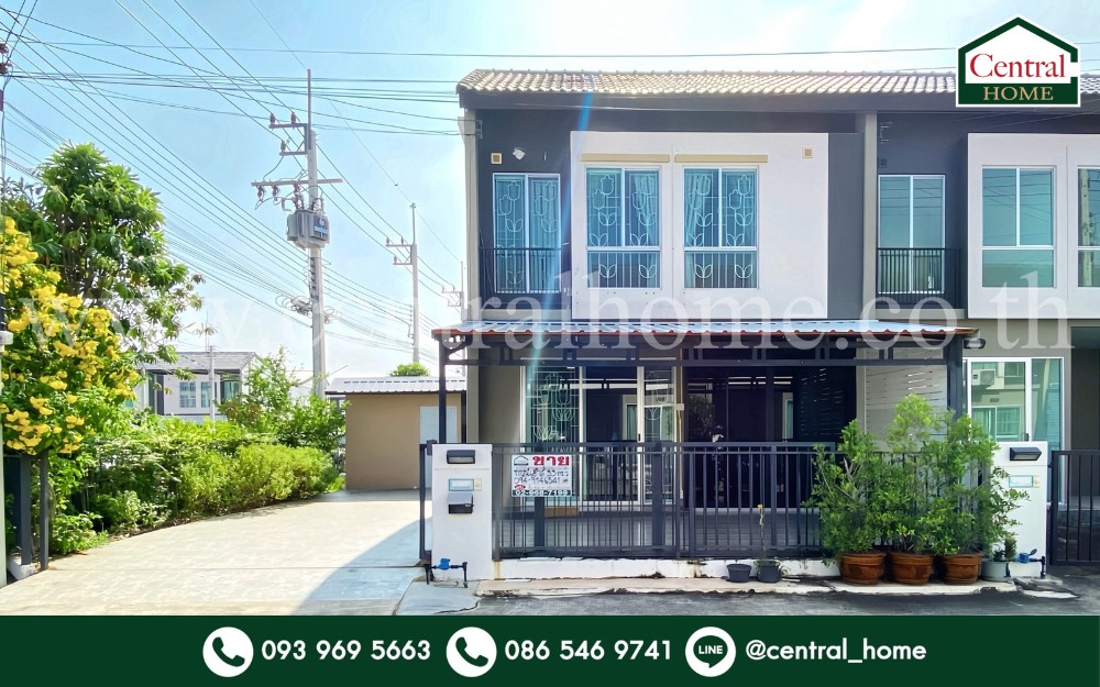 For SaleTownhousePathum Thani,Rangsit, Thammasat : Townhouse Pruksa - Ratchaphruek 345, corner house, cheap price