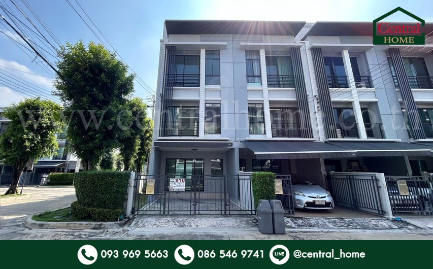 For SaleTownhouseRattanathibet, Sanambinna : 3-storey townhouse, Baan Klang Muang, Rattanathibet, corner house