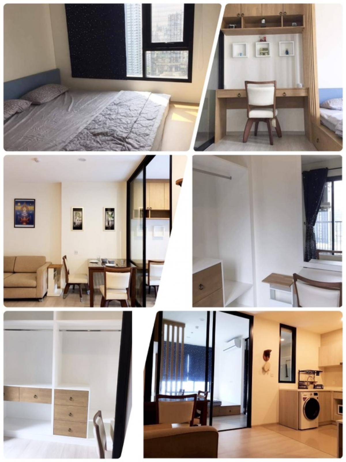 For RentCondoRama9, Petchburi, RCA : 🟡Vacant room ready to move in🟡🍀🍀Life Asoke🍀🍀🚇Mrt Phetchaburi 0 meters • On the 24th floor • South ~ Singha building view • Size 35 sq m •