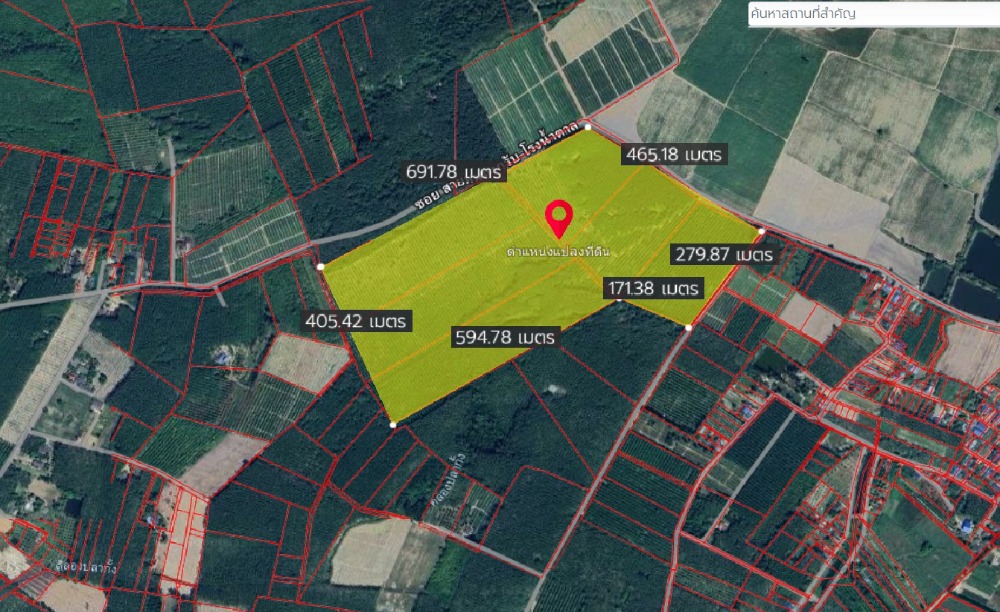 For SaleLandRayong : Land for Sale, Rubber plantation land 224 rai,  Located next to the road  3 sides, Ban Khai District, Rayong Province