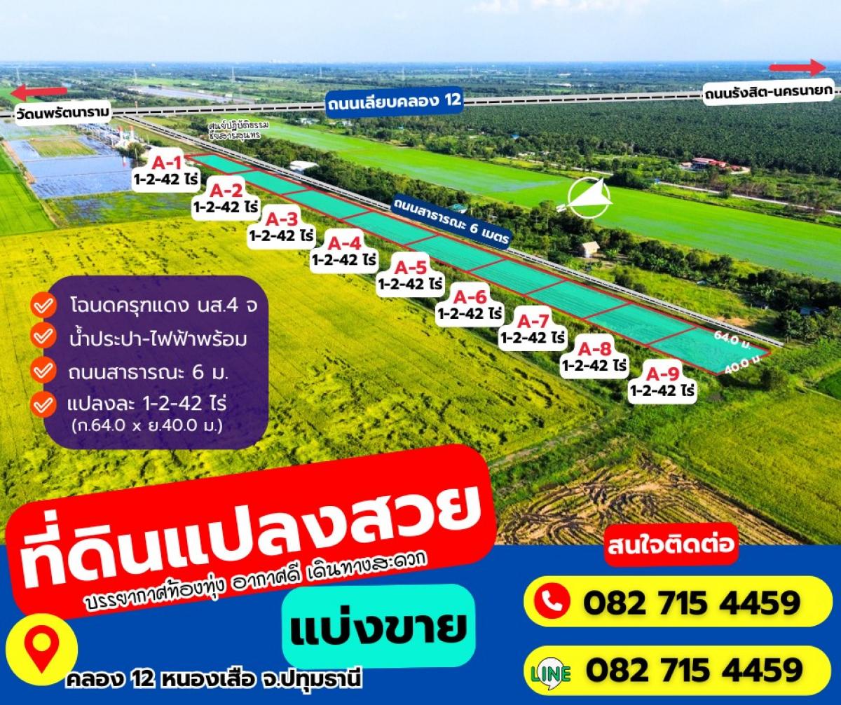 For SaleLandPathum Thani,Rangsit, Thammasat : Land for sale at an affordable price! Invest now! 🌟 #Khlong 12 Nong Suea, Pathum Thani Province