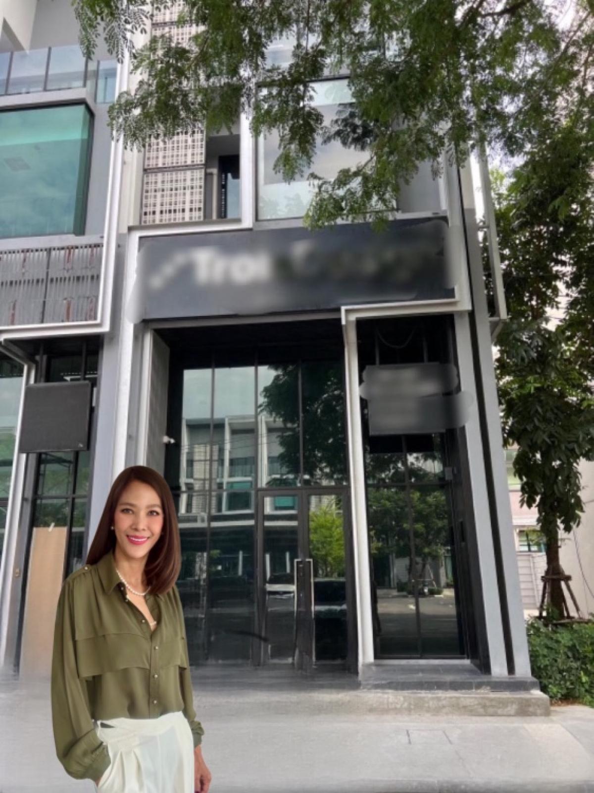 For RentHome OfficeBangna, Bearing, Lasalle : #For rent: Home office, Cascade Bangna, 4-storey building, corner room, beautifully decorated, ready to use, on Bangna-Trad Road, Km. 5, convenient transportation, near expressway, near shopping areas