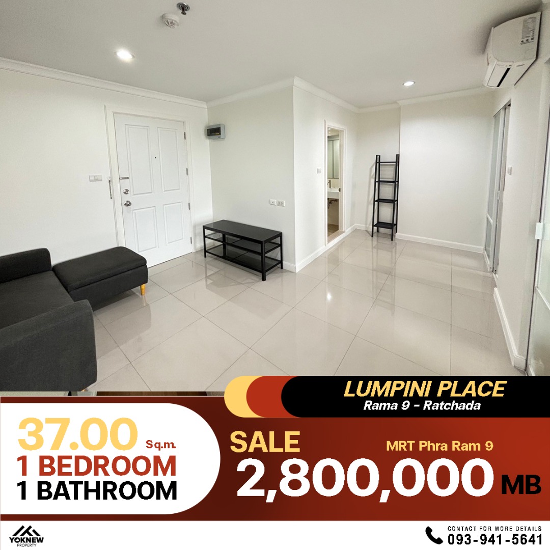 For SaleCondoRama9, Petchburi, RCA : Condo decorated in a minimalist style, in the heart of Rama 9, Lumpini Place Rama 9 - Ratchada, near Central Rama 9, convenient for all travel, ready for you to own