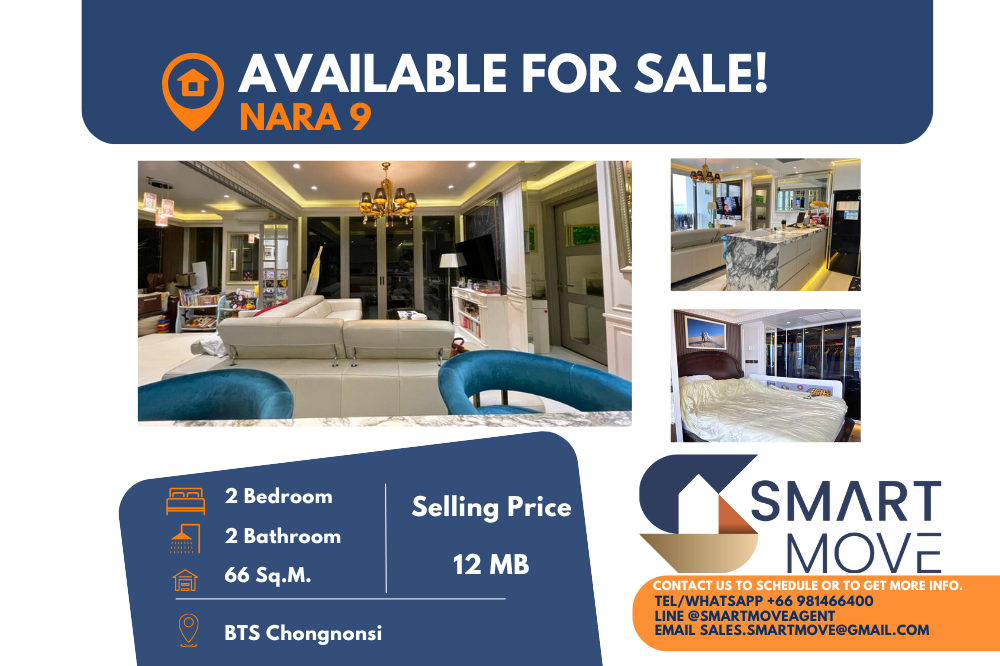 For SaleCondoSathorn, Narathiwat : 🔥Code C20240600083.......Nara 9 for sale, 2 bedroom, 2 bathroom, high floor, furnished, Special Deal!!🔥