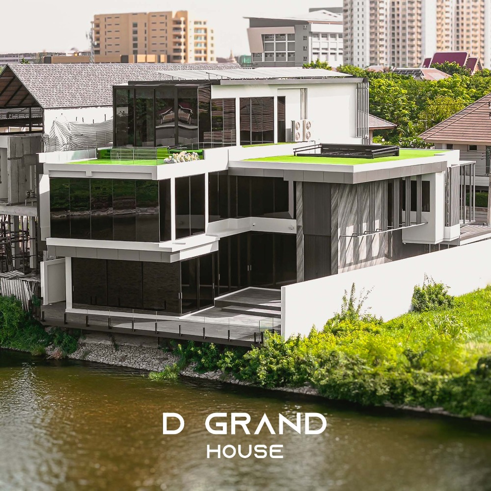 For SaleHouseChaengwatana, Muangthong : 3-storey luxury house by the lake, The River Muang Thong Thani project