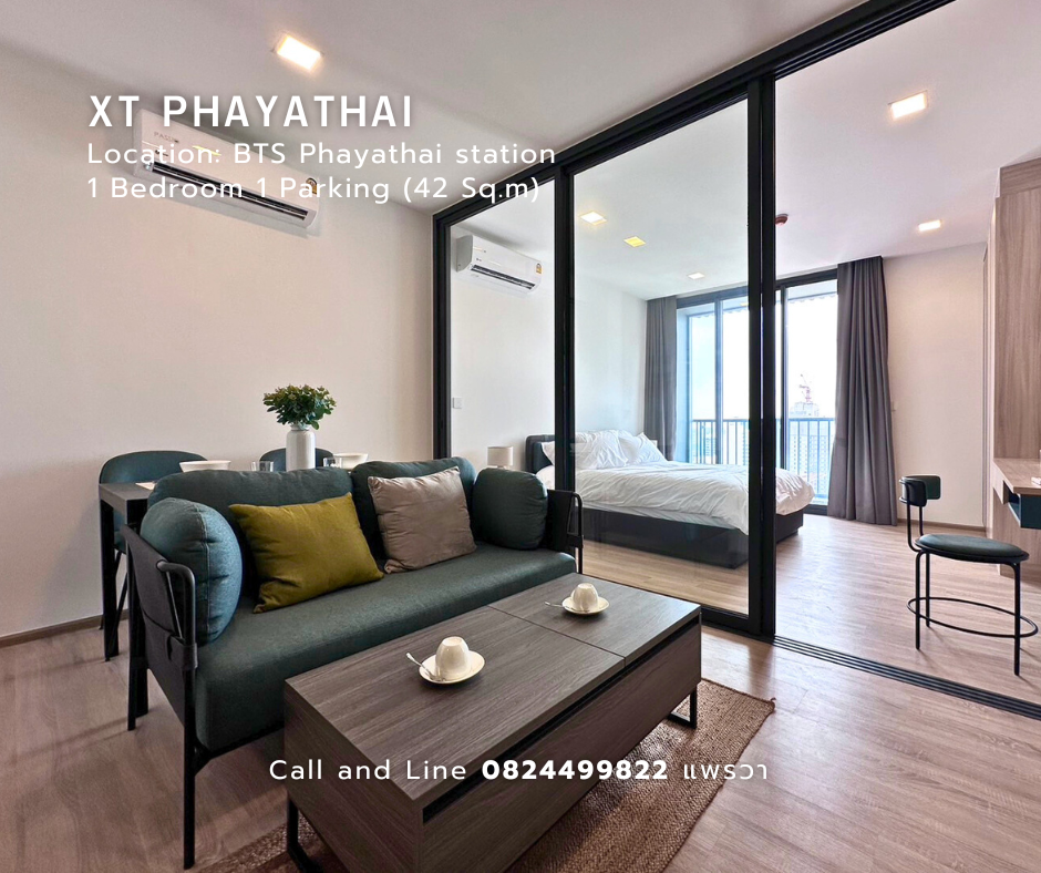 For RentCondoRatchathewi,Phayathai : For Rent-XT Phayathai Size 42 Sq.m 1 Bedroom Coner near BTS & Airport Link Phayathai Station Call / Line : 0824499822