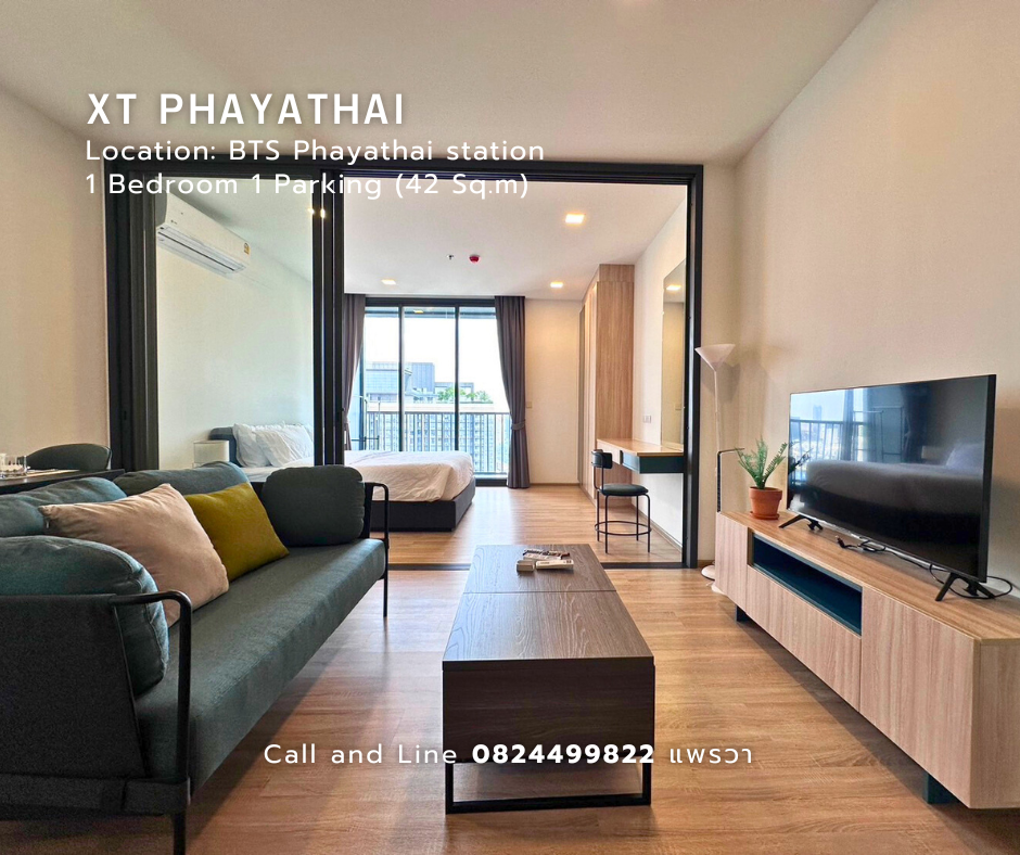 ให้เช่าคอนโดราชเทวี พญาไท : For Rent-XT Phayathai Size 42 Sq.m 1 Bedroom near BTS & Airport Link Phayathai Station Call / Line : 0824499822