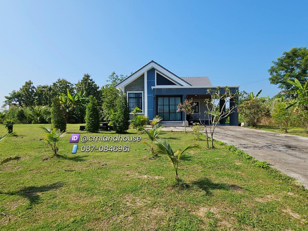 For SaleHouseChiang Mai : Very beautiful garden house, 1 rai, Yuwa Subdistrict, San Pa Tong District, 22 km from the airport, half an hour into the city. Selling at the same price as the undeveloped land, like getting a beautiful house for free.