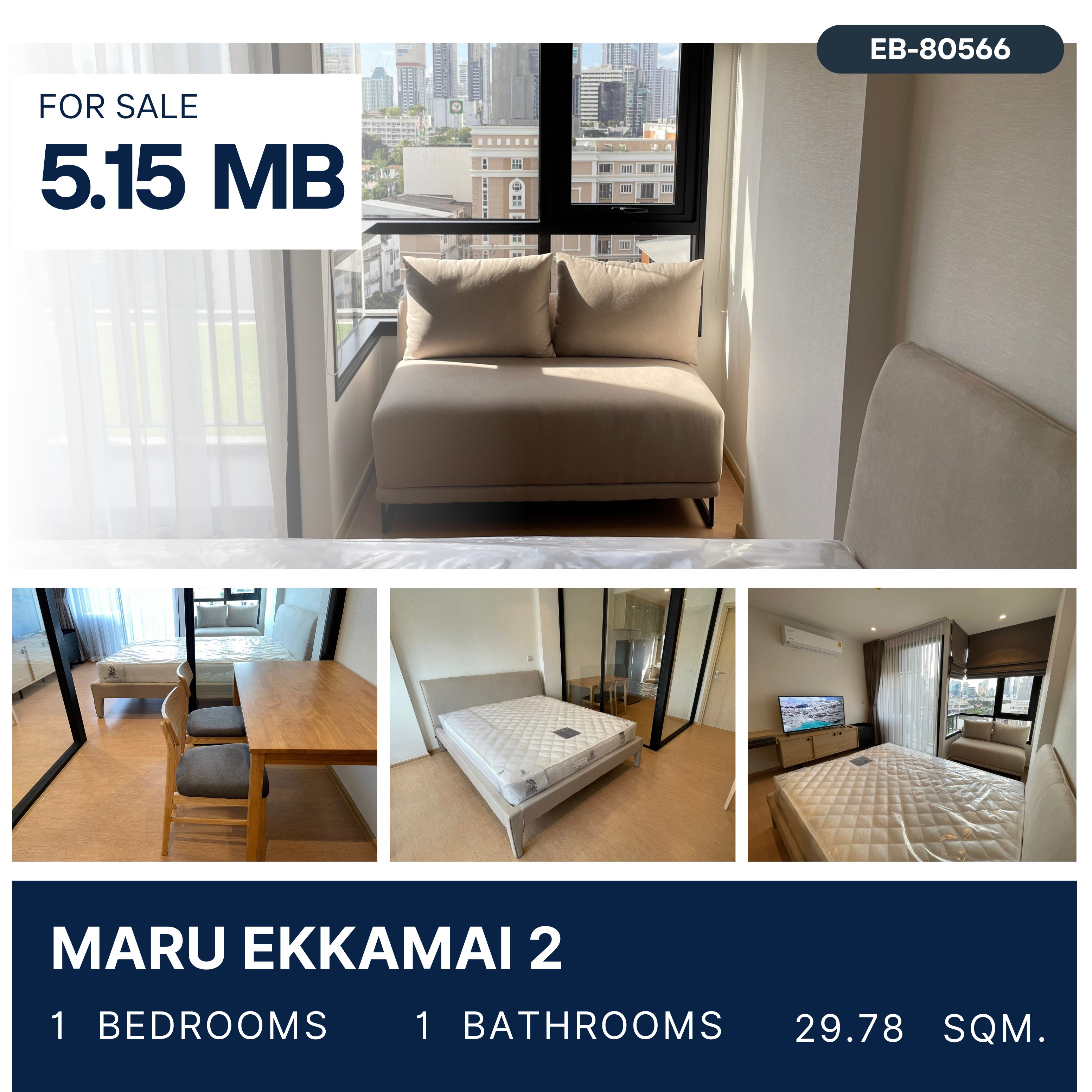 For SaleCondoSukhumvit, Asoke, Thonglor : Maru Ekkamai 2 คอนโดเลี้ยงสัตว์ได้ใจกลางเอกมัย ห้องสวยวิวโล่ง ราคาดีที่สุด ซื้อลงทุนคุ้มมาก