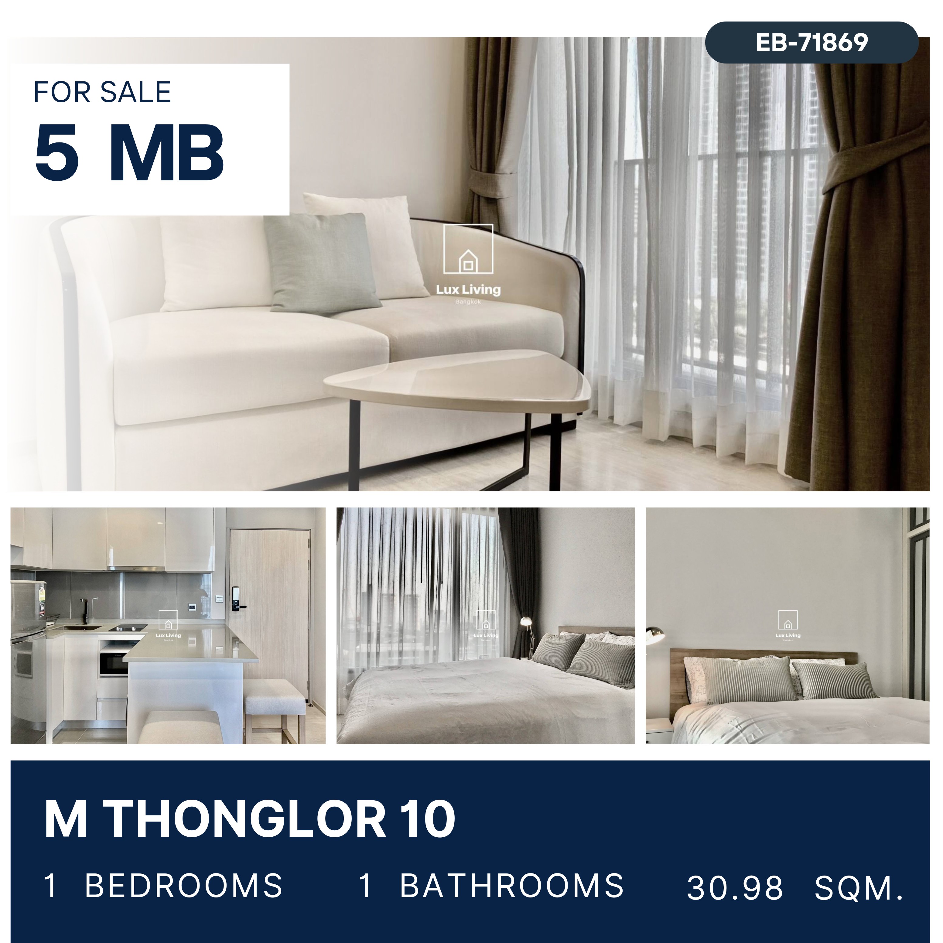 For SaleCondoSukhumvit, Asoke, Thonglor : M Thonglor 10 คอนโดเลี้ยงสัตว์ที่ทันสมัย ทำเลทองใจกลางทองหล่อ รายล้อมไปด้วยแหล่งอำนวยความสะดวก ใกล้ bts ทองหล่อ ขาย 5 ล้านบาทถ้วน