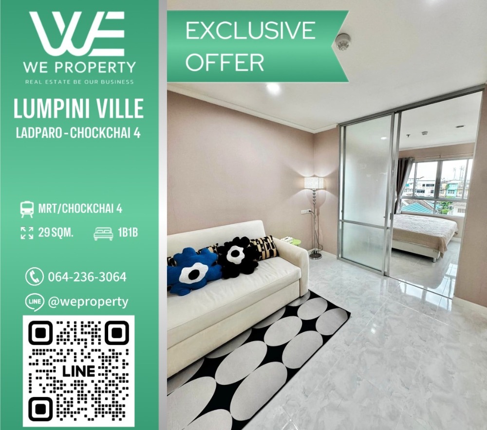 For SaleCondoChokchai 4, Ladprao 71, Ladprao 48, : 🎞️There is a clip of a beautiful room at a special price!!⭐Lumpini Ville Lat Phrao-Chok Chai 4