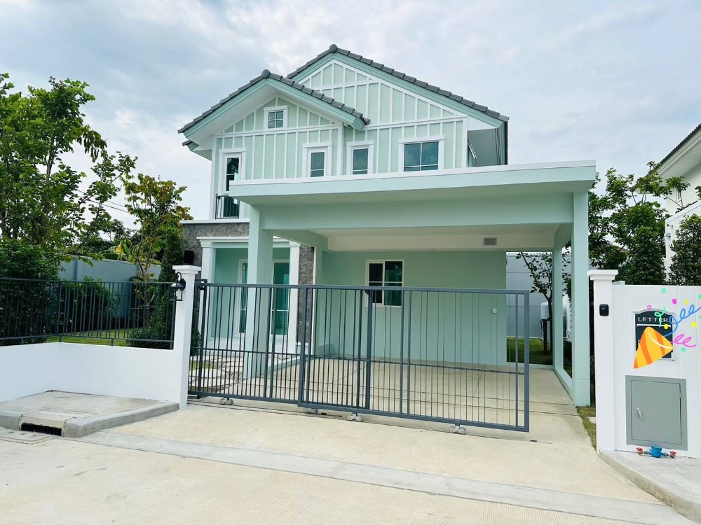 For RentHouseBangna, Bearing, Lasalle : 📣🌈🏡 House for rent VILGGIO 2 Srinakarin - Bang Na, beautiful decoration, house, uninterrupted corner, good location near mega Bangna, convenient to travel.