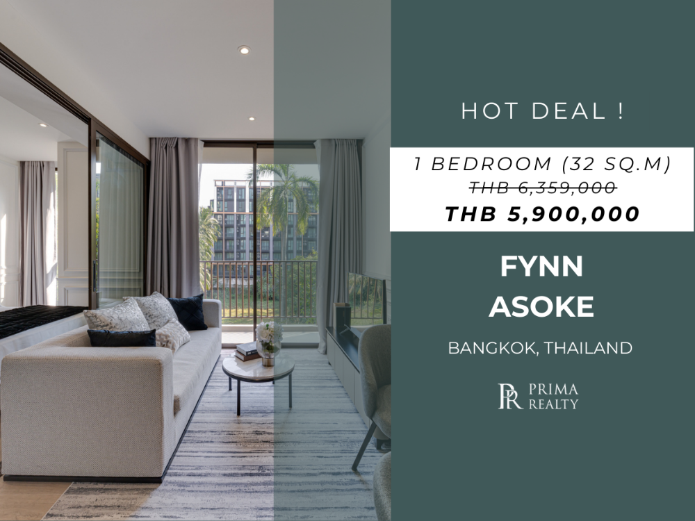 For SaleCondoSukhumvit, Asoke, Thonglor : FYNN Asoke 1 Bedroom 32 sq.m. Best Price in Sukhumvit-Asoke