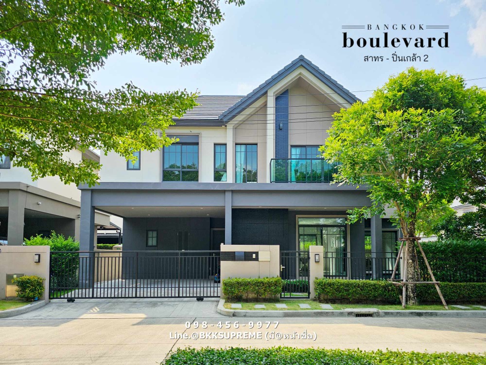 For RentHouseRama5, Ratchapruek, Bangkruai : (For rent) ** House in front of the garden, corner house, Bangkok Boulevard, Sathorn-Pinklao 2 **