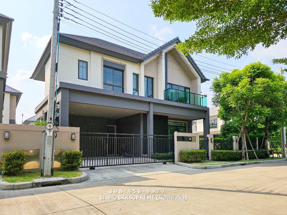 For SaleHouseRama5, Ratchapruek, Bangkruai : (For sale) ** House in front of the garden, corner house, Bangkok Boulevard, Sathorn-Pinklao 2 **