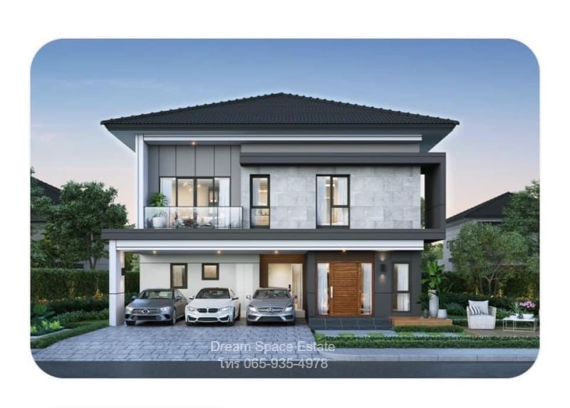 ให้เช่าบ้านบางนา แบริ่ง ลาซาล : 🏡 บ้านสวยทำเลดี ใจกลาง The City บางนา ใกล้ Mega Bangna เพียง 800 เมตร! 🌳✨