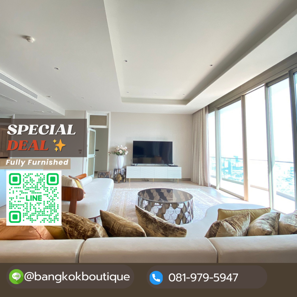 ให้เช่าคอนโดวงเวียนใหญ่ เจริญนคร : 🔥HOT Deal 🔥ให้เช่าคอนโดThe Residences At Mandarin Oriental 3ห้องนอน 3ห้องน้ำ