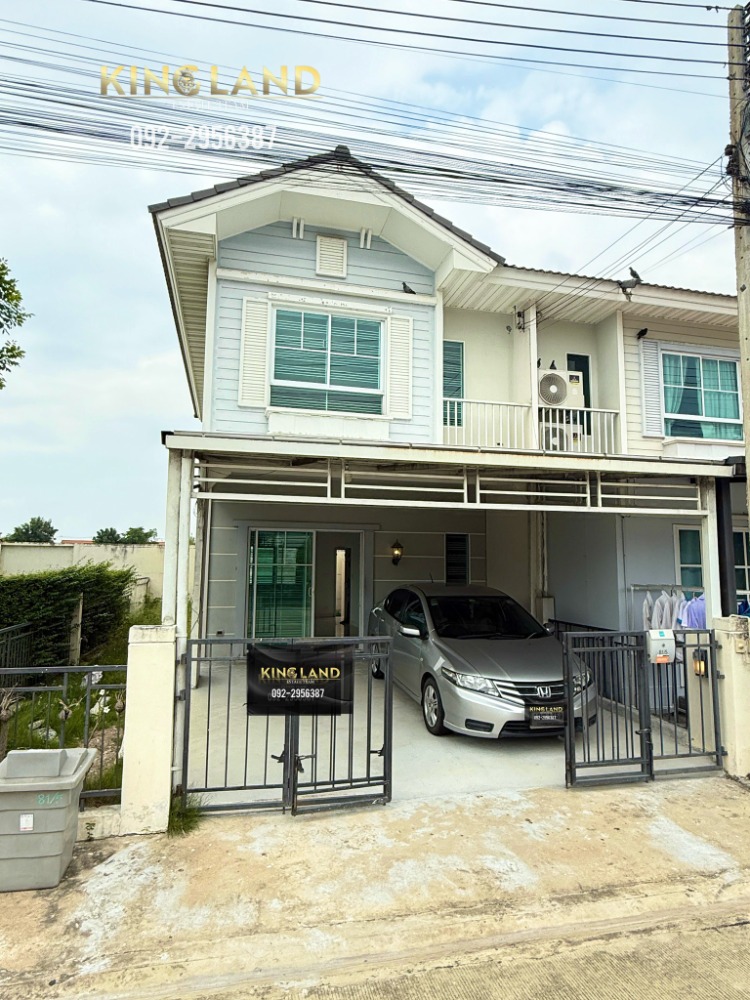 For RentTownhomePathum Thani,Rangsit, Thammasat : 🏠#Townhouse for rent, 2 floors, corner house, with a side area, Modi Villa, Rangsit Khlong 7, very beautiful common area, on the main road Rangsit - Nakhon Nayok, 3 bedrooms, 2 bathrooms, rent 13,0000/month