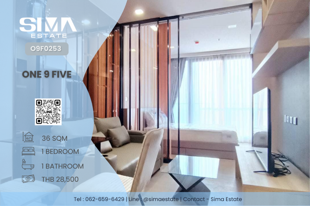 For RentCondoRama9, Petchburi, RCA : For rent ☁️One 9 Five☁️Beautiful room, well decorated, high floor, ready to move in☀️