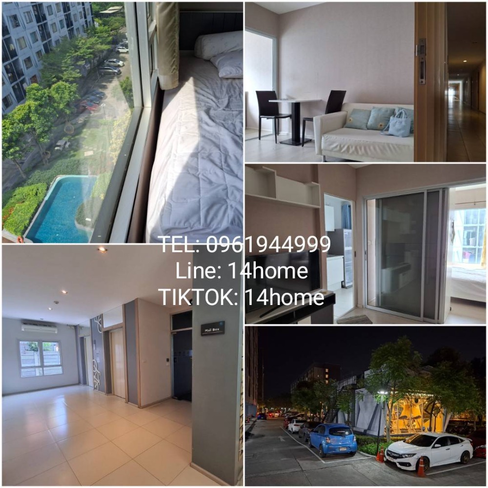 For RentCondoRama 2, Bang Khun Thian : (Large room, high floor, pool view) for rent, Plum Rama 2, Phase 1, Building B, 7th floor, pool view, high floor, room 28 sq m. for rent 6,000 baht, near Bangmod Hospital, Central Rama 2, Big C Tha Kham, The Bright, Decathlon, Index 0961944999