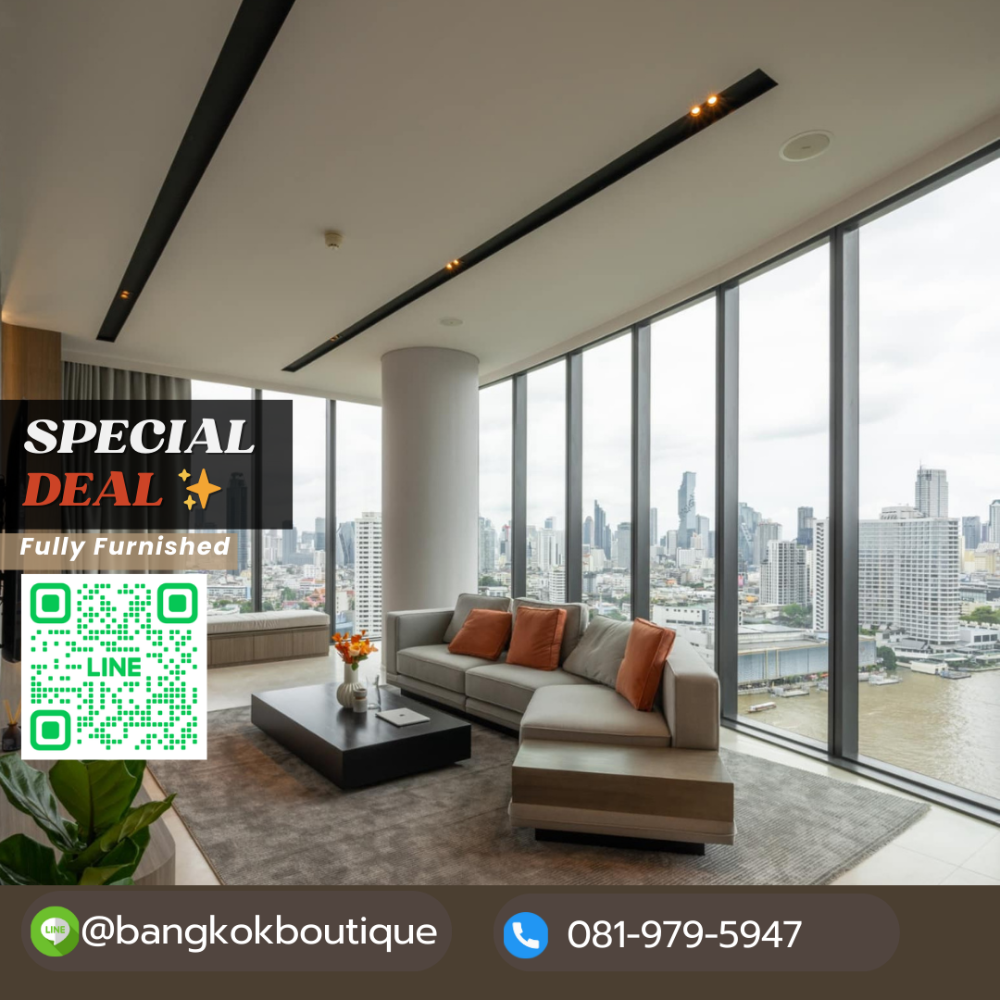 For RentCondoWongwianyai, Charoennakor : 🔥HOT Deal🔥For rent Banyan Tree Residences, 2 bedrooms, 3 bathrooms, size 178.64 sq m.