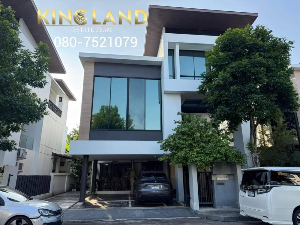 For RentHouseKaset Nawamin,Ladplakao : #For rent, 3-storey luxury single house in the middle of Kaset Nawamin, 4 bedrooms, 5 bathrooms, with furniture, Nirvana Beyond Kaset Nawamin project, Type xl, the largest in the project, rental price 130,000 baht/month