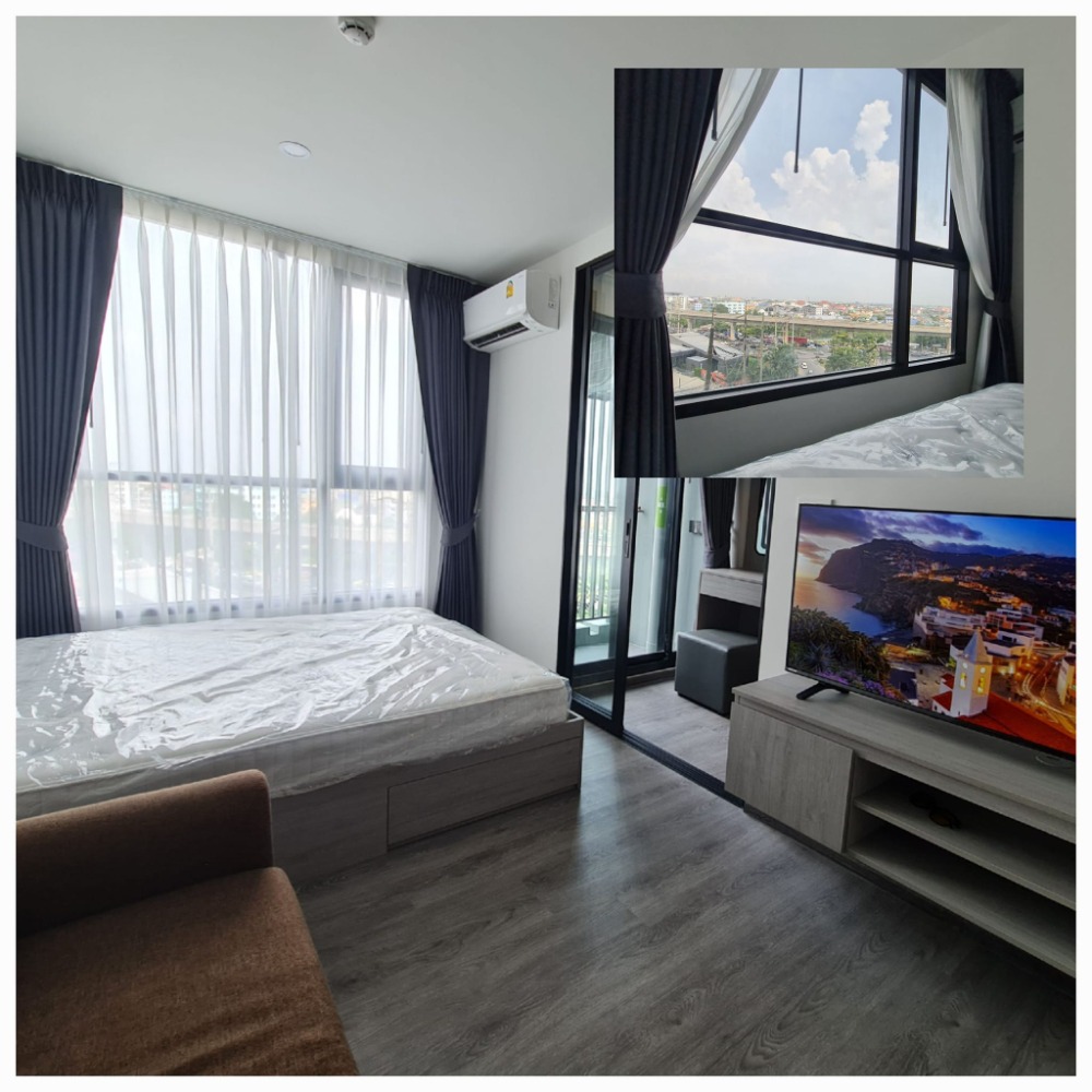 For RentCondoSamut Prakan,Samrong : 🔥⭐FOR RENT>> The Origin Sukhumvit - Sailuat E22 Station>> 7th floor, open city view, no buildings blocking, room size 22 sq m, glass partition, bedroom in proportion, on Sai Luat Road - Sukhumvit, near BTS Sai Luat #LV-MO928