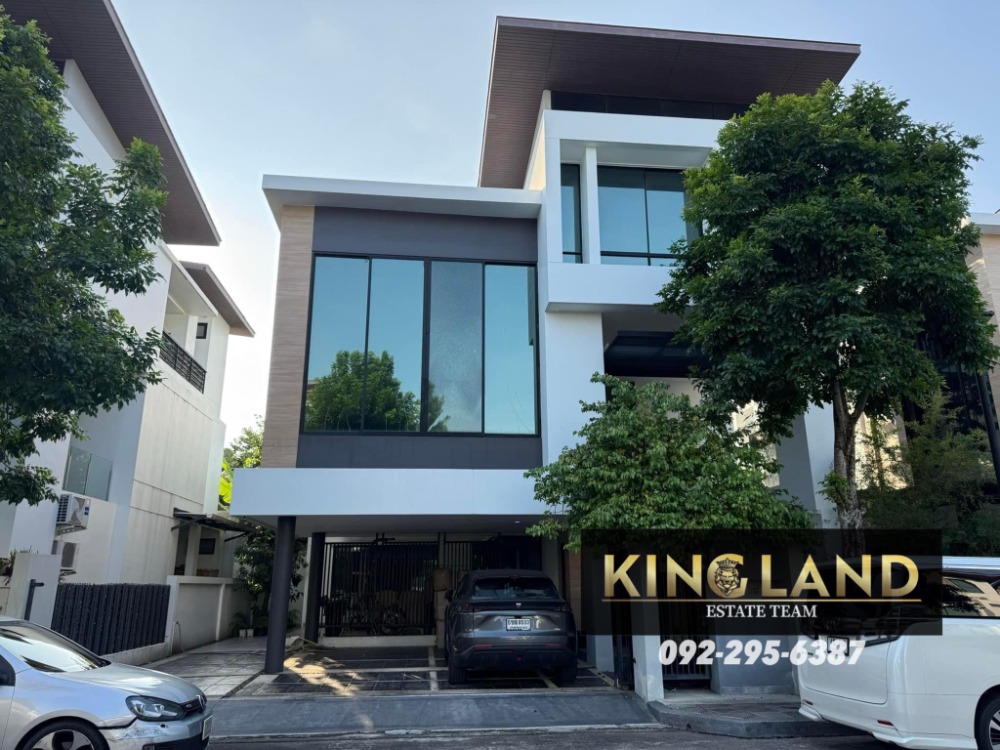 For RentHouseKaset Nawamin,Ladplakao : #For rent, luxury house in the middle of the city, 3 floors, Kaset Nawamin, Nirvana Beyond kaset navamin, Type xl, very large, size 350 sq m., 4 bedrooms, 5 bathrooms, parking for 3-6 cars. 💰 Rental price 130,000 baht/month, including common area