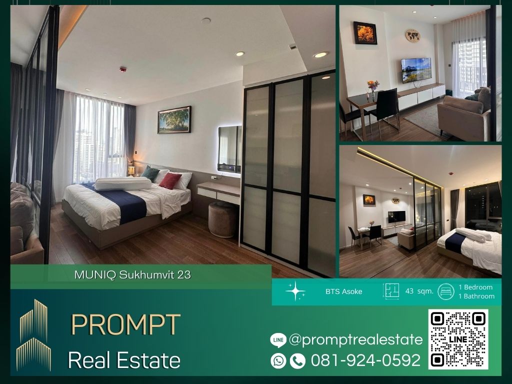 For RentCondoSukhumvit, Asoke, Thonglor : MN04608 - MUNIQ Sukhumvit 23 :  มิวนีค สุขุมวิท 23 - BTS Asoke / MRT Sukumvit / Terminal21 / Pet Friendly