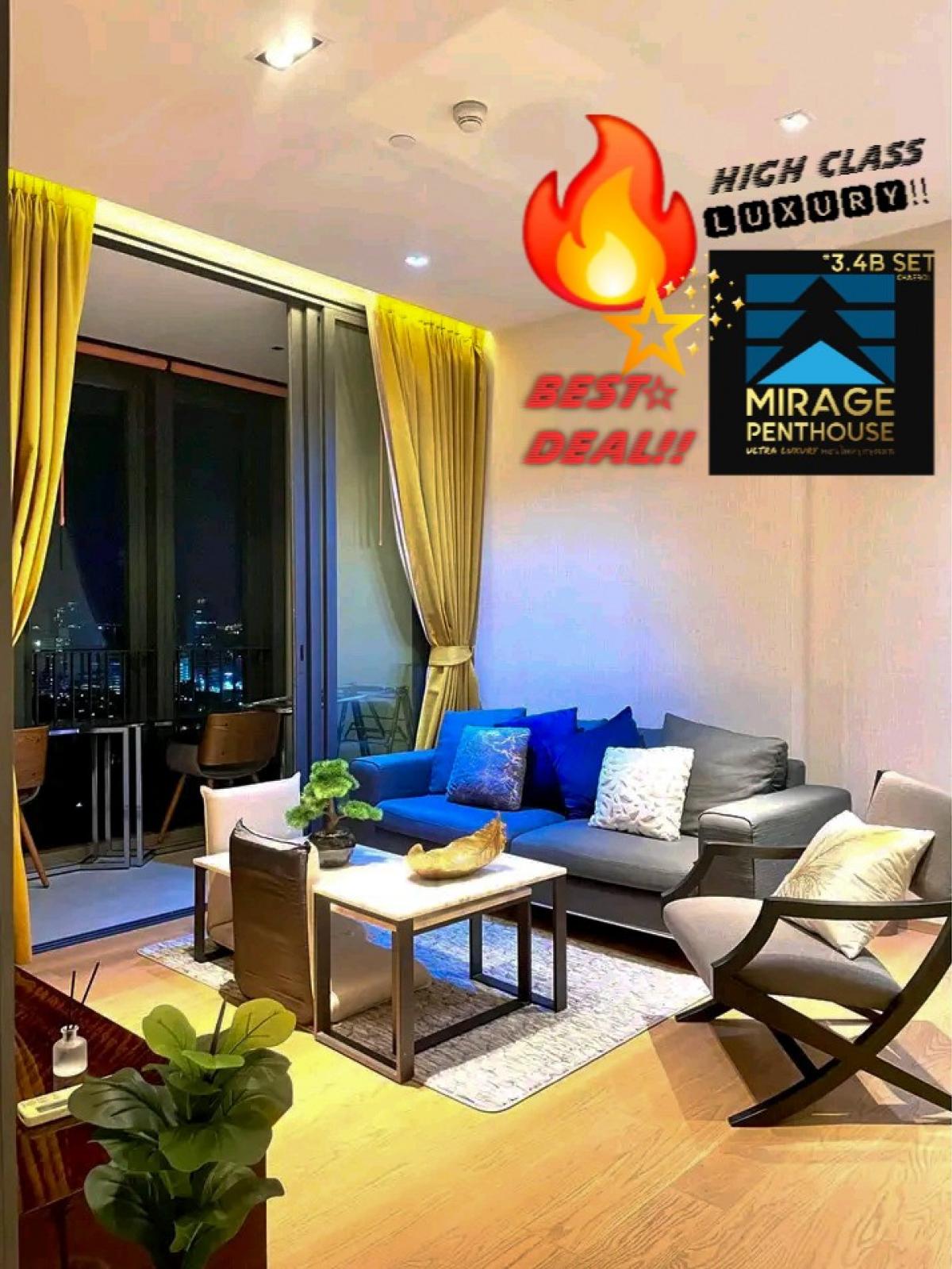 For RentCondoSukhumvit, Asoke, Thonglor : 🔥👑21st floor, open view 🏙View of Bang Krachao River bend🌊🌊1 Bed 1 Bath✨️👑BEATNIQ SUKHUMVIT 32👑✨️Rental 70,000 B✨️Line: miragecondo