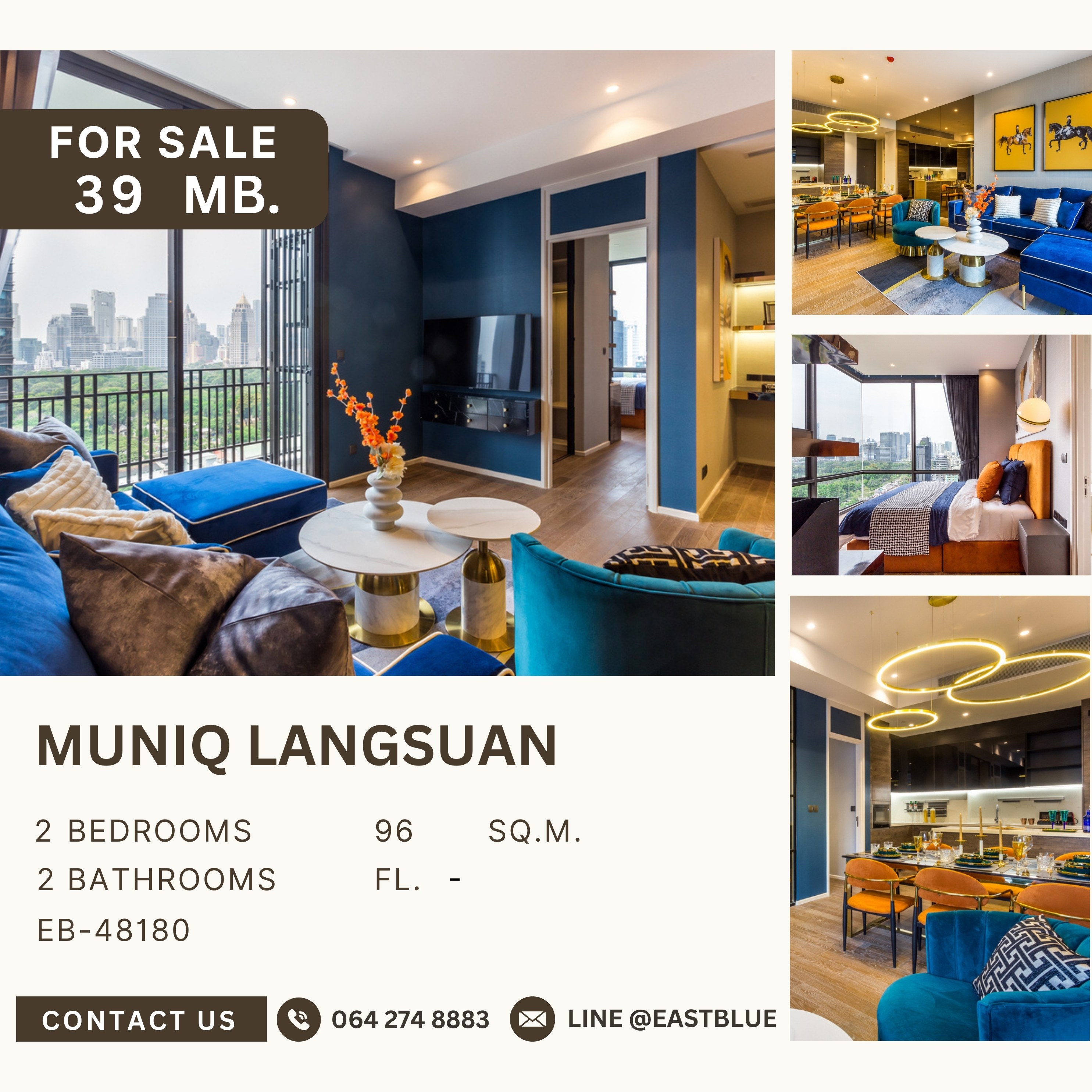 ขายคอนโดวิทยุ ชิดลม หลังสวน : Muniq Langsuan ห้องแต่งสวยมาก วิวสวน ขายพร้อมผู้เช่า