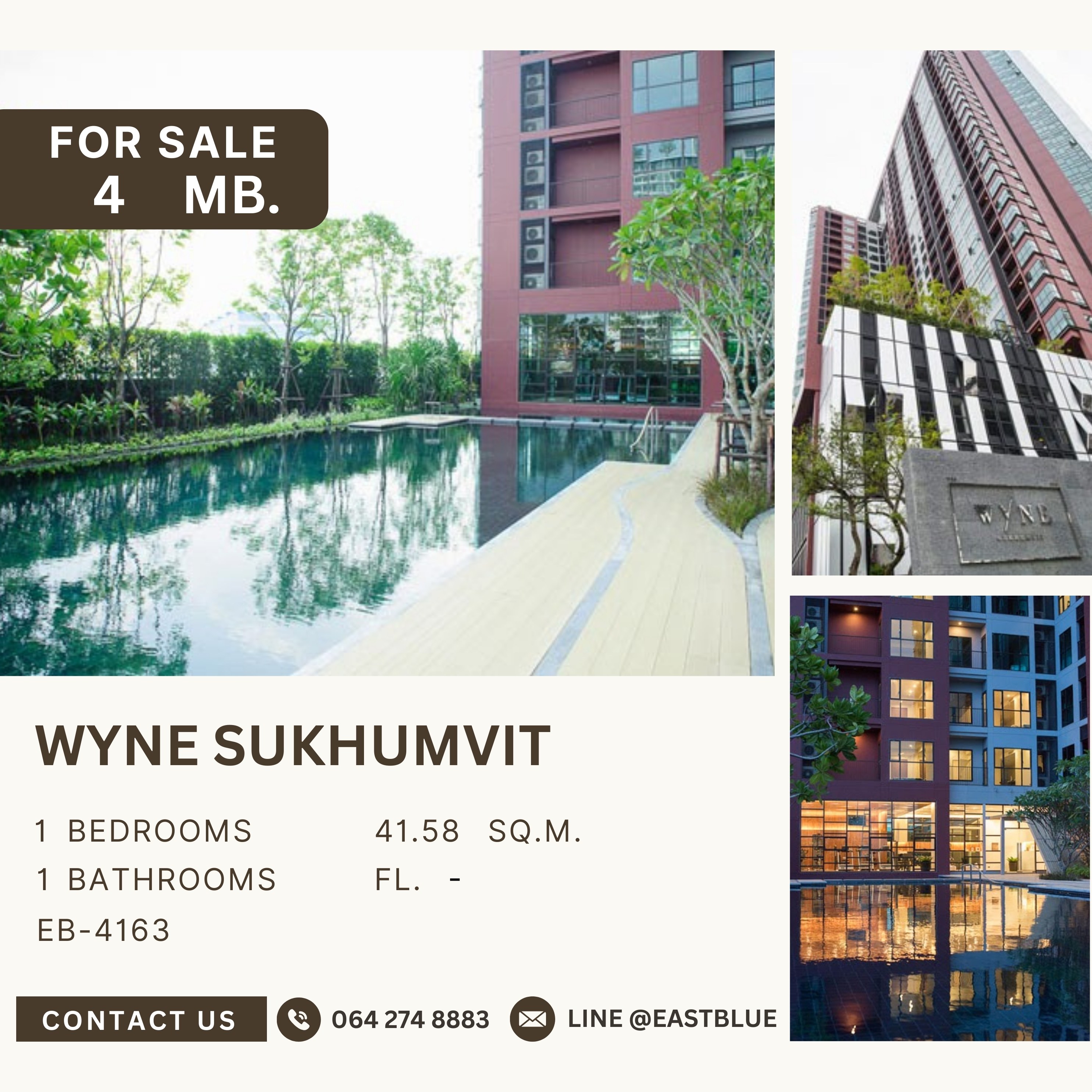 ขายคอนโดอ่อนนุช อุดมสุข : เจ้าของรีบขาย Wyne Sukhumvit โครงการของแสนสิริ คุณภาพดี ติดถนนสุขุมวิท ใกล้ BTS เดินทางสะดวก ห้องสวย พร้อมอยู่