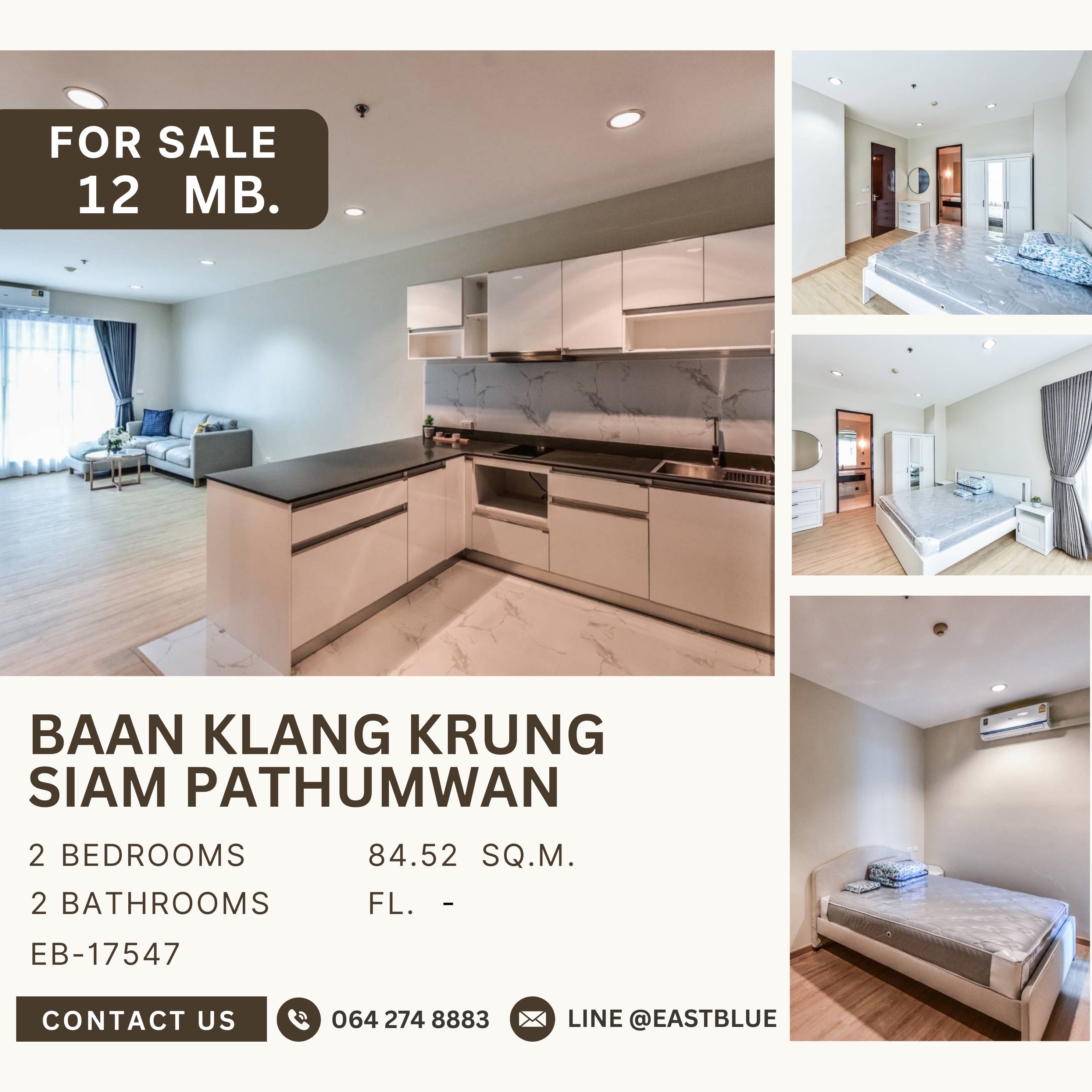 ขายคอนโดราชเทวี พญาไท : ขาย Baan Klang Krung Siam Pathumwan 2 ห้องนอน แต่งสวย ห้องจริงสวยมาก ตำแหน่งหายาก ไซส์ใหญ่ ปล่อยเช่าดีมาก 12 ล้านถ้วน