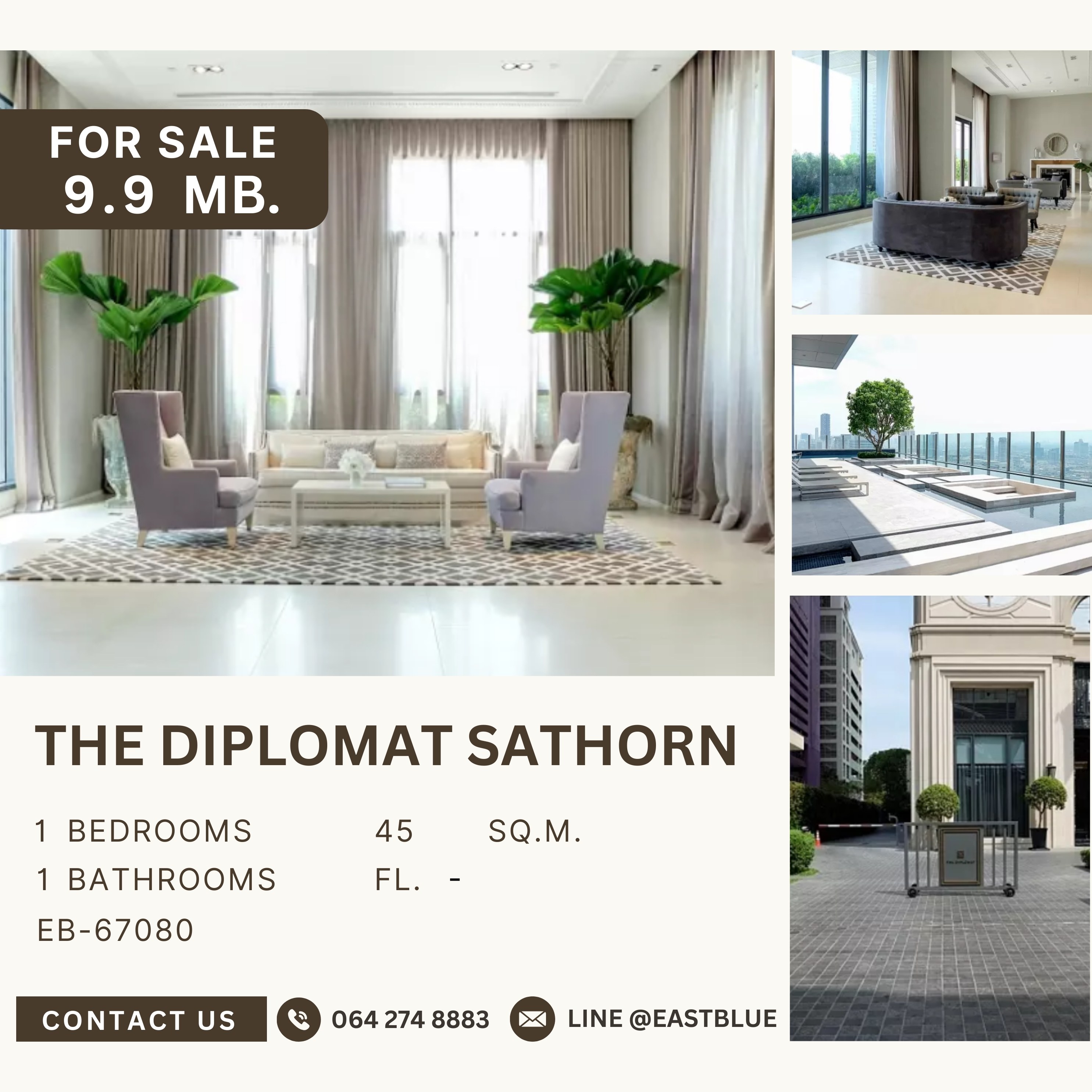 ขายคอนโดสาทร นราธิวาส : The Diplomat Sathorn ขายพร้อมผู้เช่า ราคาดีที่สุดในตึก คอนโดติดรถไฟฟ้า 10 ก้าวเดินถึง BTS สุรศักดิ์