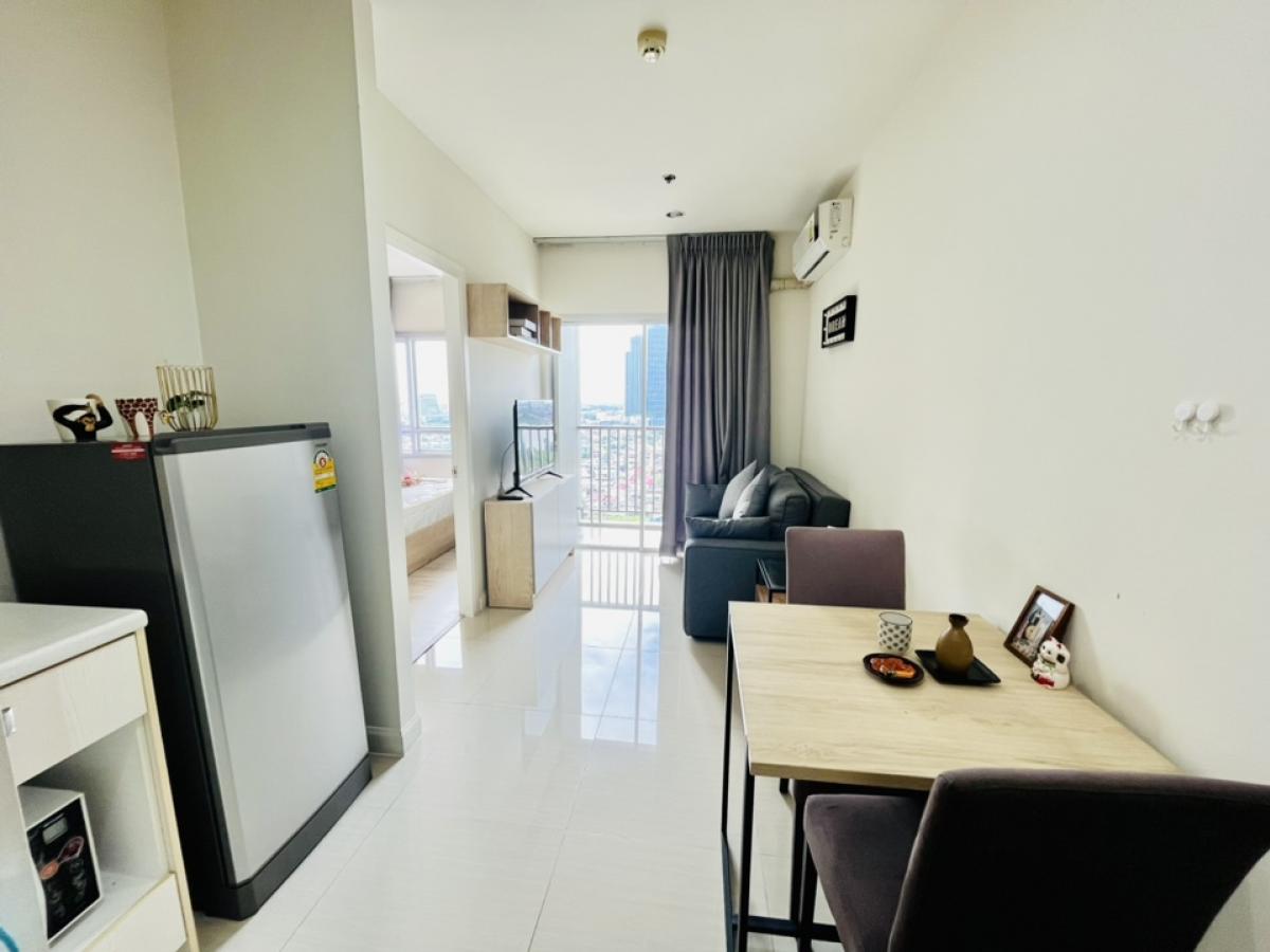 For RentCondoRattanathibet, Sanambinna : For Rent - Manor Sanam Bin Nam, 31 sq.m., near MRT Purple Line, fully furnished with complete electrical appliances, high floor, beautiful Chao Phraya River view