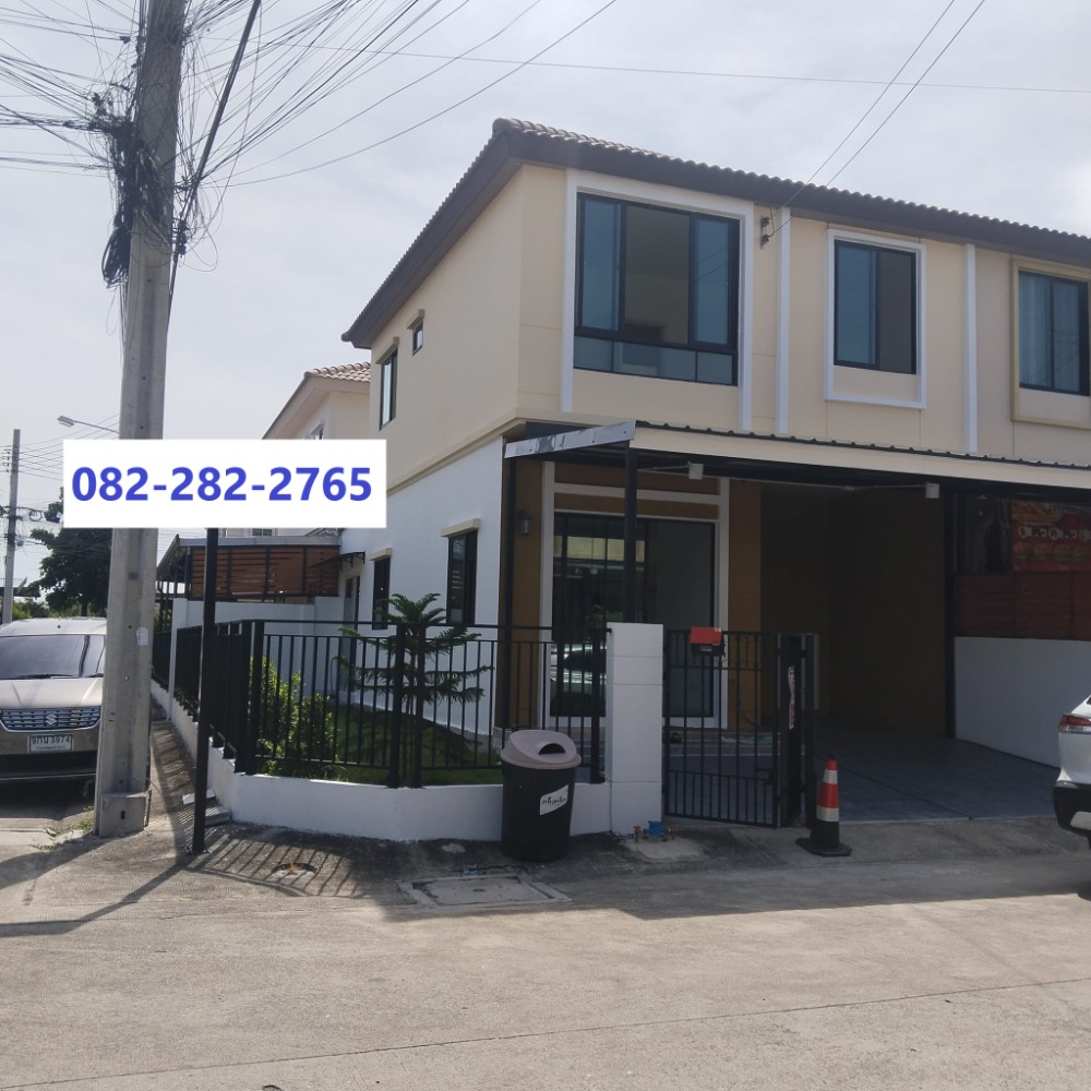 For SaleTownhouseSamut Prakan,Samrong : Corner house 27.1 sq.w. 4 bedrooms 2 bathrooms, 2-storey townhouse, Pruksa Ville 103 Theparak, Soi S. Manirat