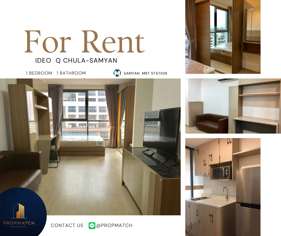 For RentCondoSiam Paragon ,Chulalongkorn,Samyan : ✨Cheap rent, very beautiful room✨ Ideo Q Chula-Samyan (1 bedroom, 29 sq m.) Price 19,000 baht Tel.0981315848 @propmatch